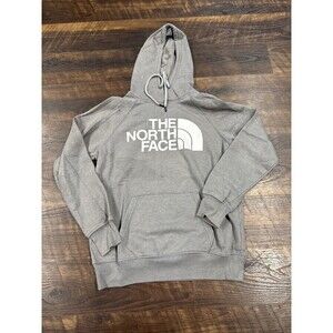 The North Face Women Small Gray Pullover Sweatshirt Hoodie Long Sleeve Big Logo
